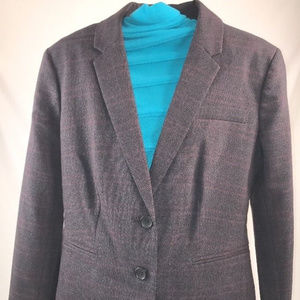 Banana Republic Womens Blazer 2 Button Gray Plaid